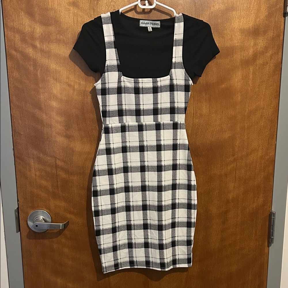 Forever 21 Black and White Checkered Mini Dress
